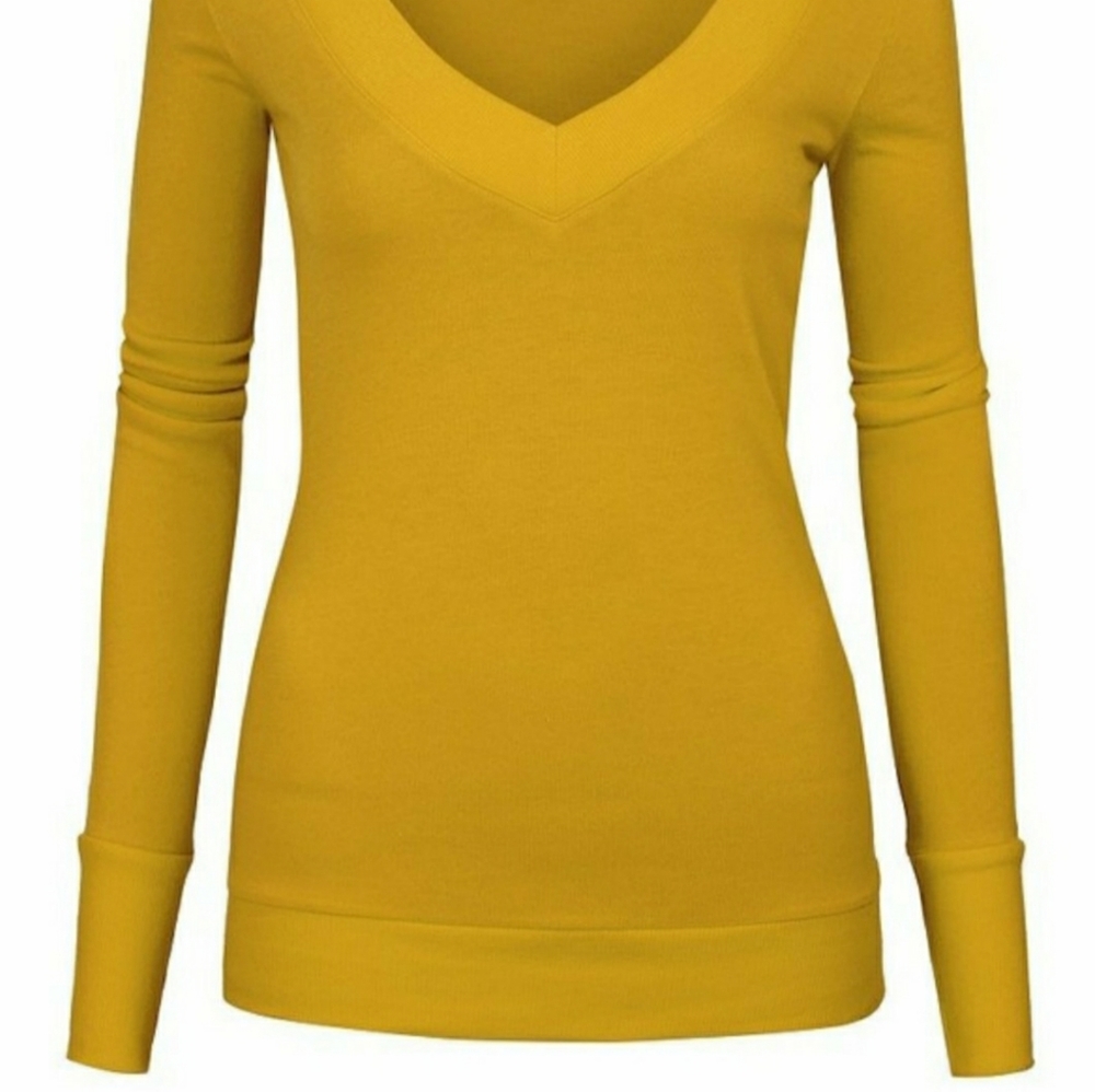 Long Sleeve V-Neck Pullover Sweater Top